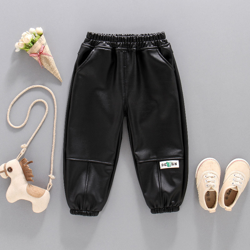 女童皮裤秋冬新款男宝黑色一体绒薄绒靴裤儿童冬季加绒防风束脚裤,淘宝优惠券,粉丝福利购,淘宝优惠卷