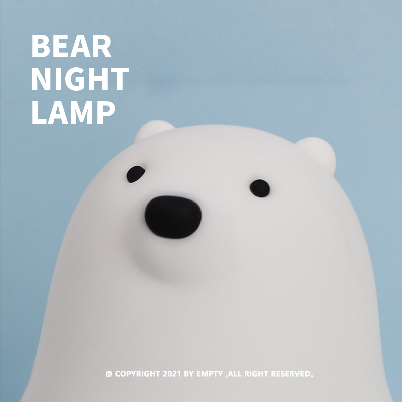 MUID| BEAR NIGHT LAMP小白熊硅胶入眠灯圆萌可爱治愈暖光-图2