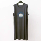 Мужской летний мультяшный длинный банный халат без рукавов, платье без рукавов, средней длины, оверсайз