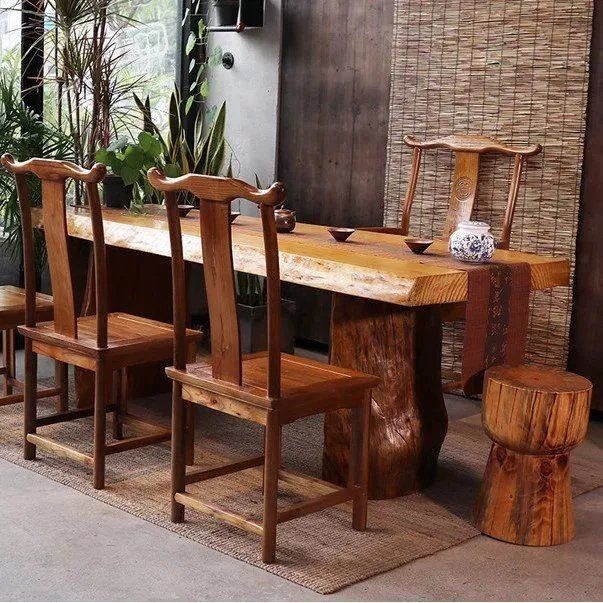 新中式实木大板桌茶台中式原木办公桌茶室禅意整板功夫泡茶桌茶几,淘宝优惠券,粉丝福利购,淘宝优惠卷