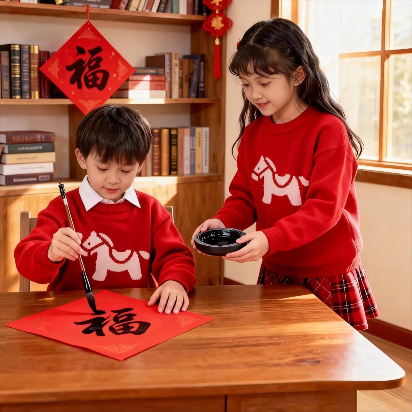 新款红色亲子装毛衣母女卡通针织衫男女儿童一家三四口过拜年服全,淘宝优惠券,粉丝福利购,淘宝优惠卷