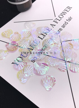diy鲛人泪饰品贝壳手工鱼鳞片