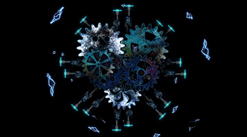 4个机械心脏动感无限循环vjloop舞台背景视频素材Techno Heart - 图1