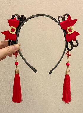 儿童可爱假发辫子头箍国风