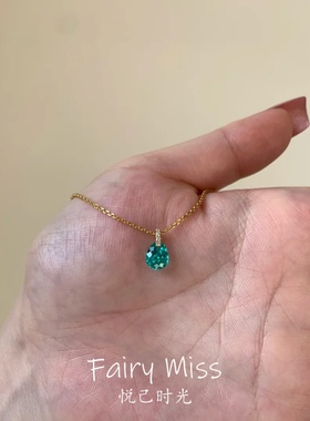 轻奢绿色水滴金色银色百搭锁骨链