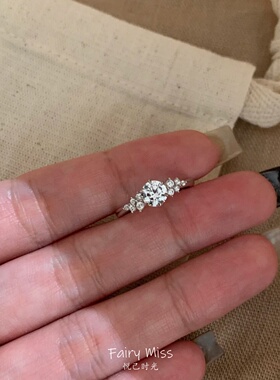 柏林情书S925纯银超闪雪花戒指女