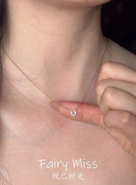 S925纯银轻奢锆石锁骨项链女百搭