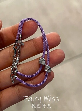 小众简约编织不规则爱心碎钻手绳