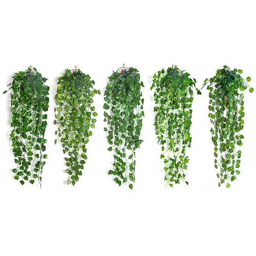 壁挂仿真花藤蔓藤条假花爬山虎树叶绿萝叶管道装饰藤条植物藤蔓 - 图1