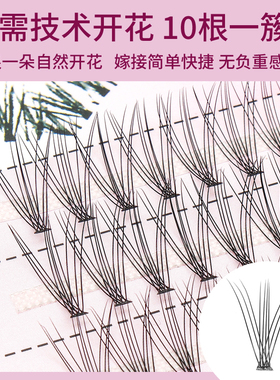 韩国稻草10根热熔朵毛嫁接睫毛