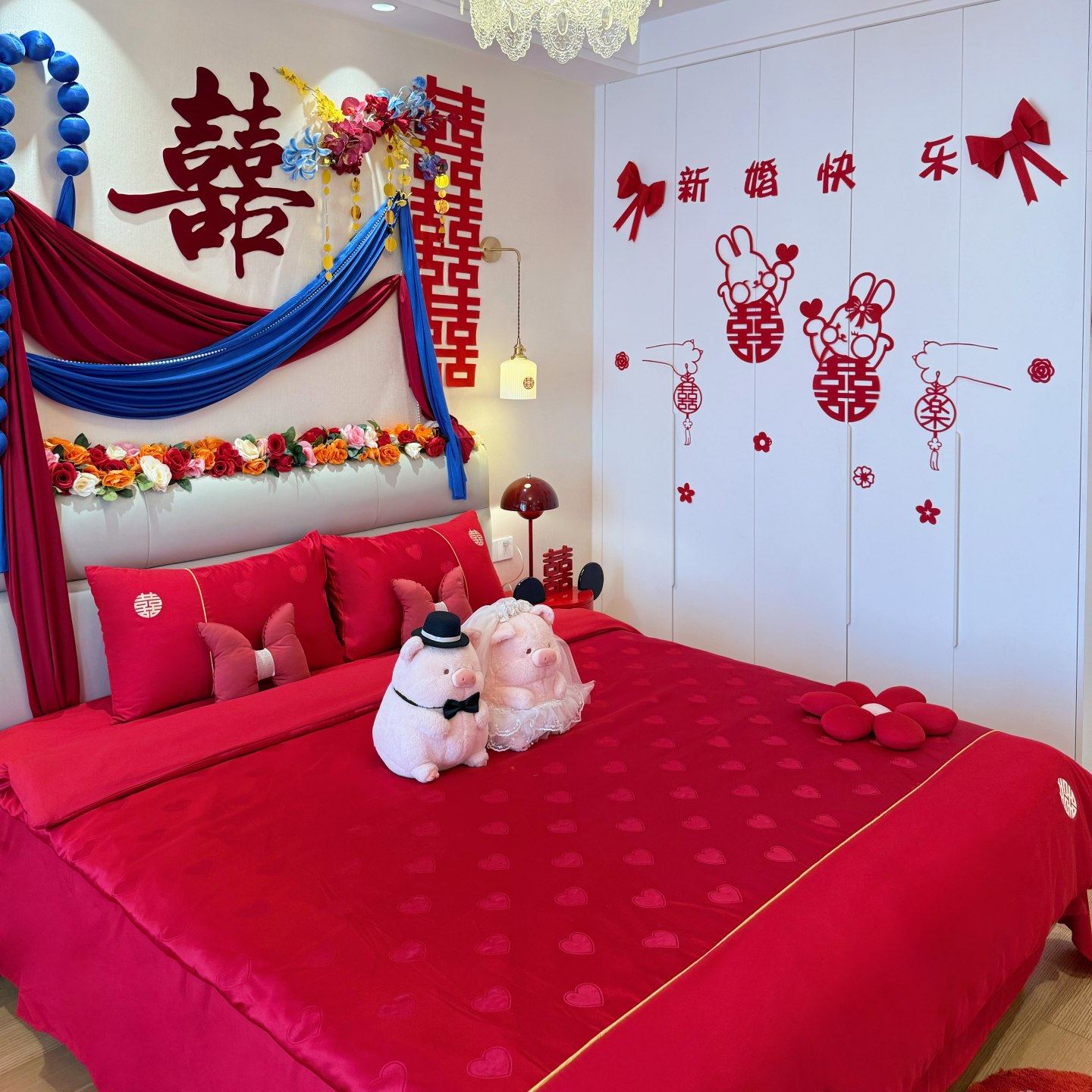 高档婚庆四件套喜被大红色纯棉印花被套陪嫁婚房结婚床上用品婚嫁,淘宝优惠券,粉丝福利购,淘宝优惠卷