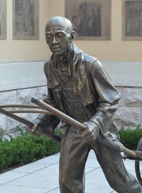 玻璃钢民俗文化雕塑古街情景小品人物铸铜雕像定制商业街广场摆件