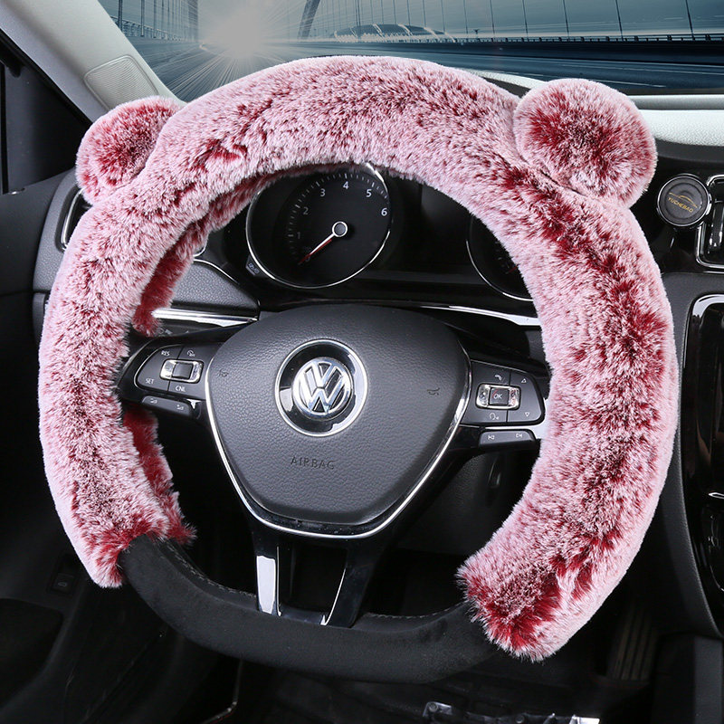 方向盘套冬季短毛绒D型女韩国可爱适用大众新速腾朗逸polo高尔夫7,淘宝优惠券,粉丝福利购,淘宝优惠卷