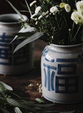 中式青花瓷手绘客厅景德镇