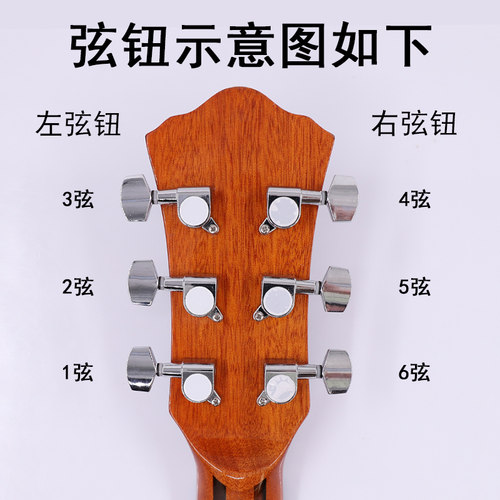 青歌XN06民谣吉他弦钮旋钮弦轴银色木吉他弦扭上弦器全封闭调弦钮 - 图2