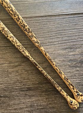 文玩折扇9.5寸老料斑竹黑芝麻水滴头扇骨配空白苏工扇面蜡底