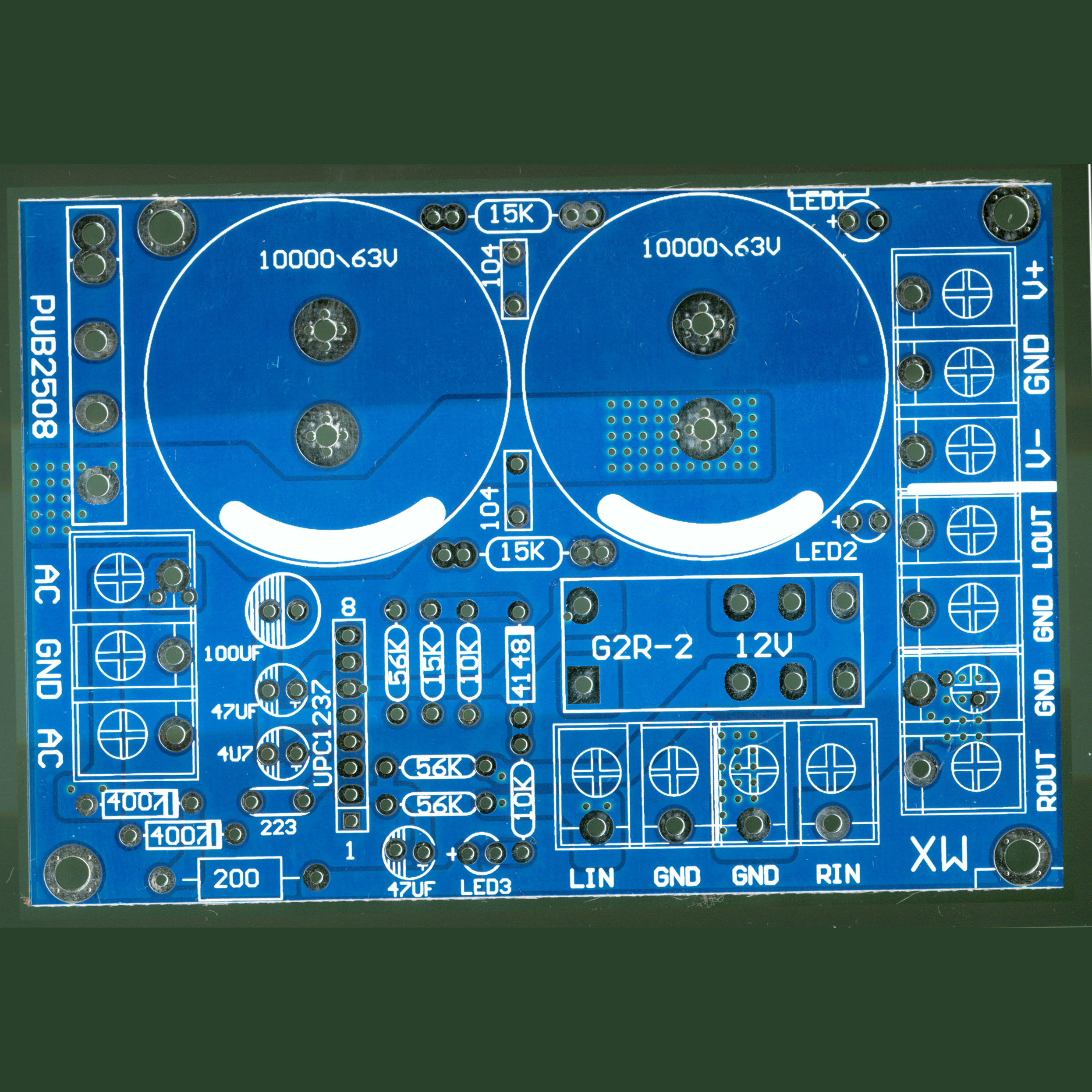 整流滤波电源带喇叭保护一体 用于后级功放板 PCB空板/散件 - 图2