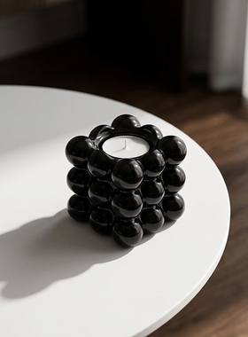 创意手工陶瓷黑球串珠摆件