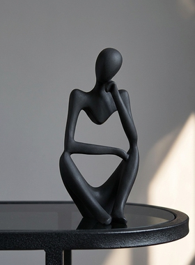 创意简约黑色抽象人物摆件