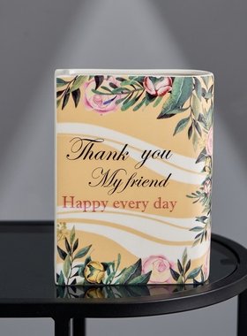 复古花卉PU摆件收纳包桌面整理