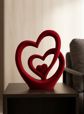 红色爱心装饰摆件情人节礼物