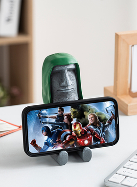 北欧创意树脂工艺品摆件客厅电视柜办公室桌面装饰品复活节岛石像