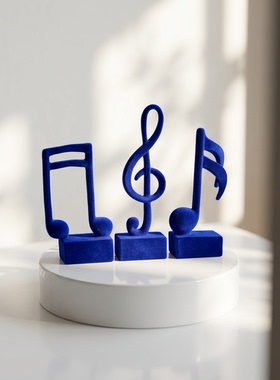 小众蓝色音乐符号钥匙扣挂件