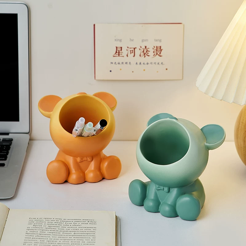 Cute pens holder for students, capacious storage box