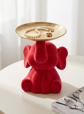 红色大象造型新年好运摆件