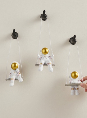 卡通宇航员墙壁挂钩摆件