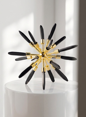 意式极简创意金属太阳花装饰摆件