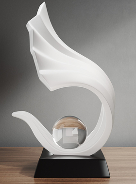 现代艺术风生水起酒柜摆件