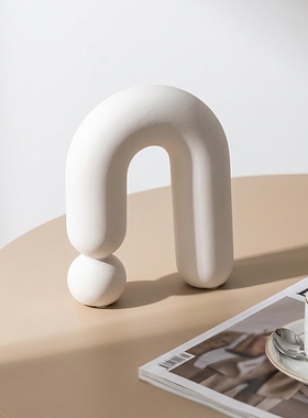 简约白色U型桌面氛围装饰摆件