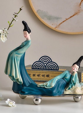 创意国潮国风只此青绿摆件客厅卧室中国风K工艺品办公室桌面装饰