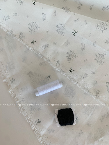 全棉40支印花布韩系少女ins小碎花蝴蝶结家居服发饰童装布diy布料 - 图3