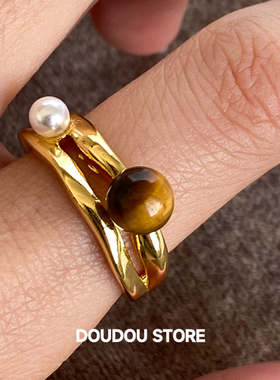 【新品88折】保色虎眼石液态戒指女