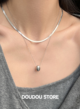 doudoustore蛇骨几何项链