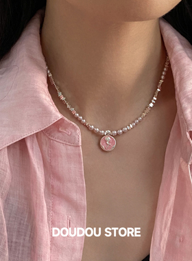 doudoustore珍珠玫瑰项链
