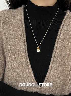 天然虎眼石不规则可调节毛衣链女