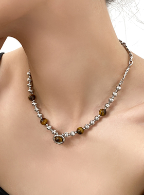 doudoustore虎眼石项链