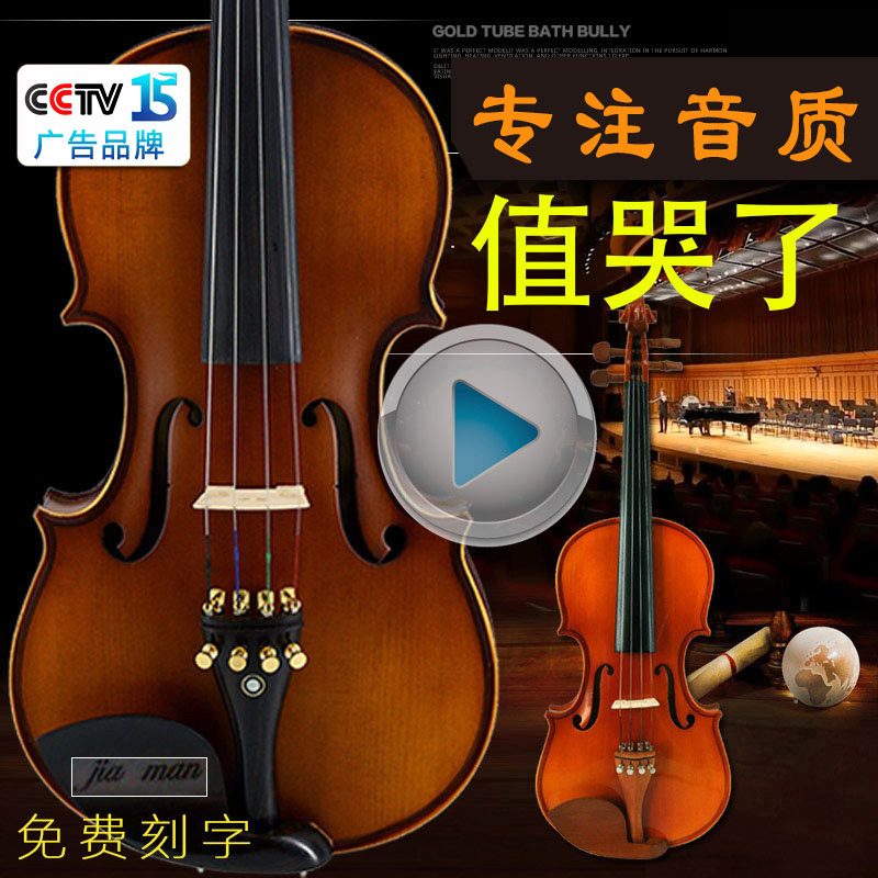 浩成乐器旗舰店浩成进口实木小提琴手工儿童成人初学者专业级考级演奏小提琴乐器1