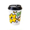 Disposable double-layer thickened paper cup with lid to prevent leakage