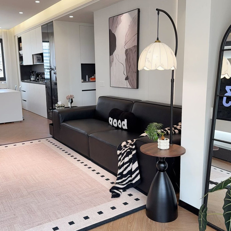 奶油风茶几落地灯法式田园客厅卧室沙发置物架床头柜边几台灯一体,淘宝优惠券,粉丝福利购,淘宝优惠卷