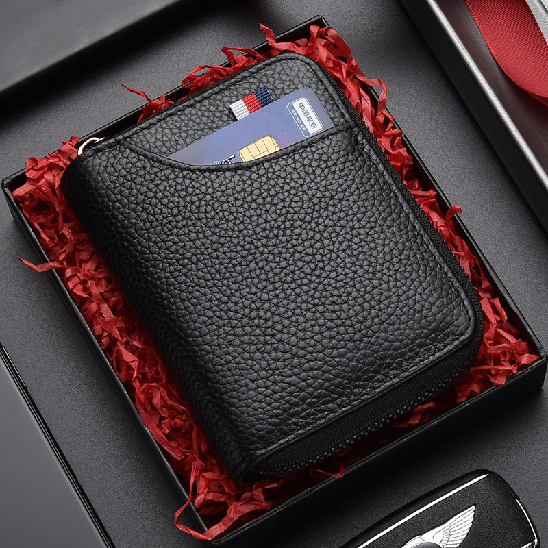 防消磁男小巧防盗刷套女插真皮卡包 依古比古卡包