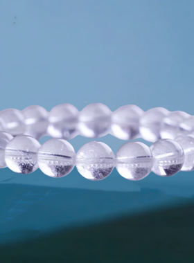 链爆花晶白色水晶透明单圈手串