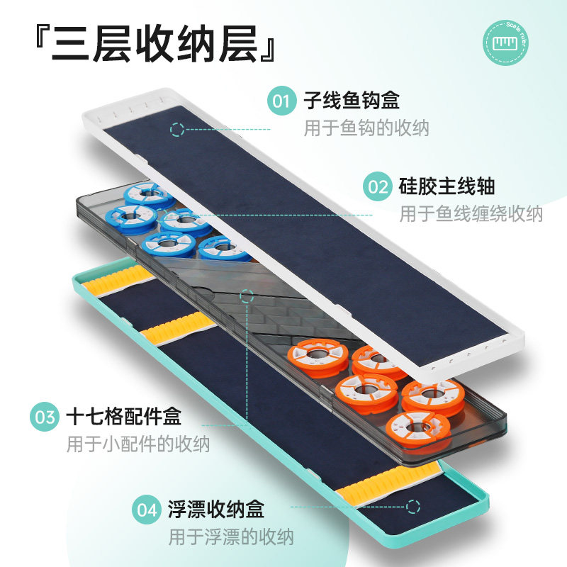 光威蓝白台钓多功能三合一浮漂盒子线三层大容量二合一浮漂专用盒,淘宝优惠券,粉丝福利购,淘宝优惠卷