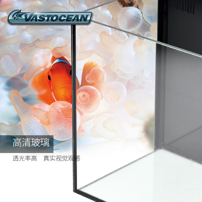 VASTOCEAN生态海水鱼缸微小型珊瑚缸背滤套餐客厅书桌面水族箱-图0