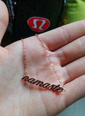 锁骨项链银镀金yoga守护许愿瑜伽