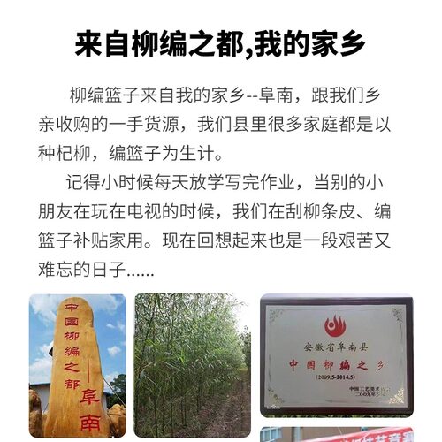 柳编水果篮藤编花篮采摘篮水果店送礼品包装盒鸡蛋篮子手提铁篮 - 图0