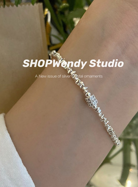 转运珠碎银子手链小蛮腰S925纯银